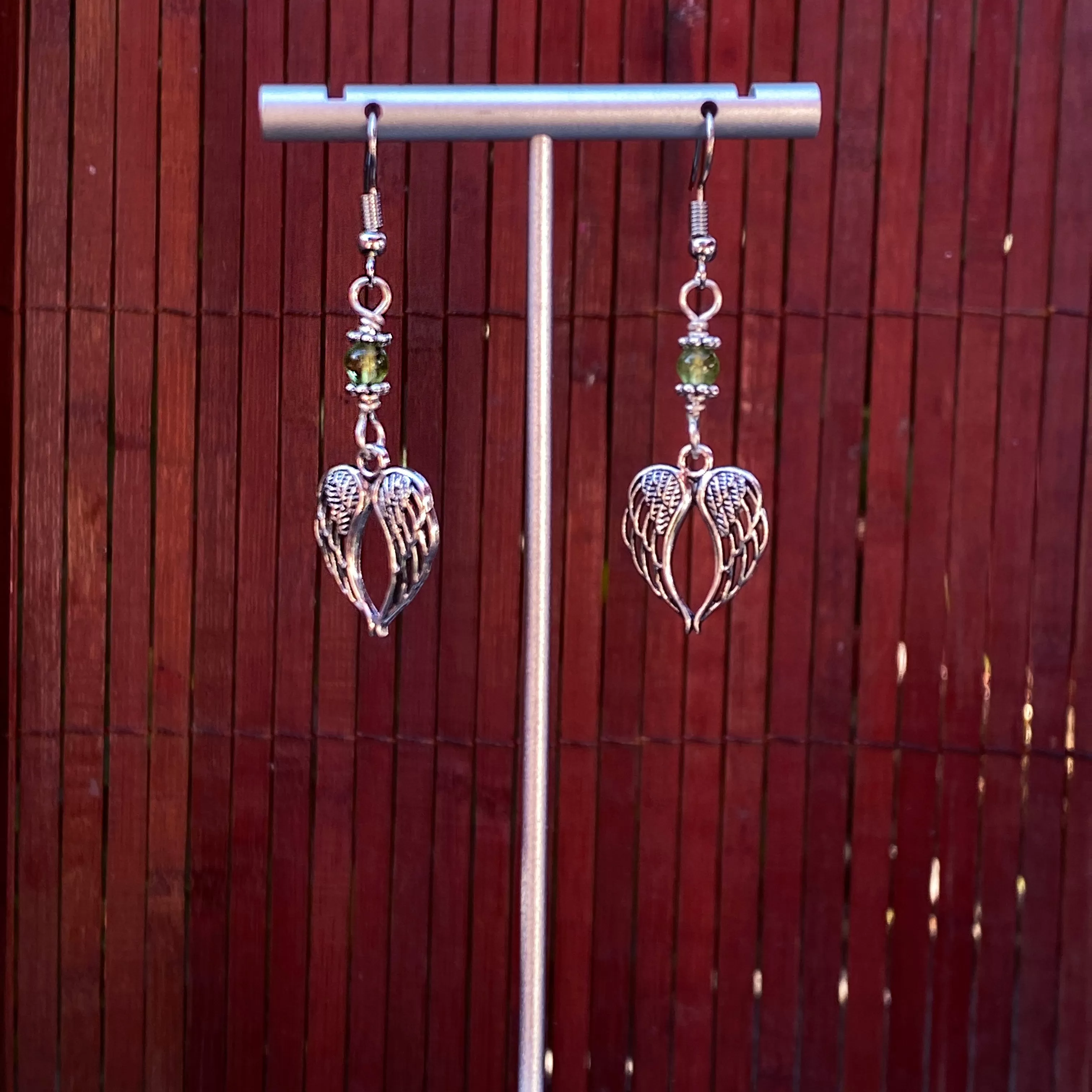 Peridot Wing Earrings